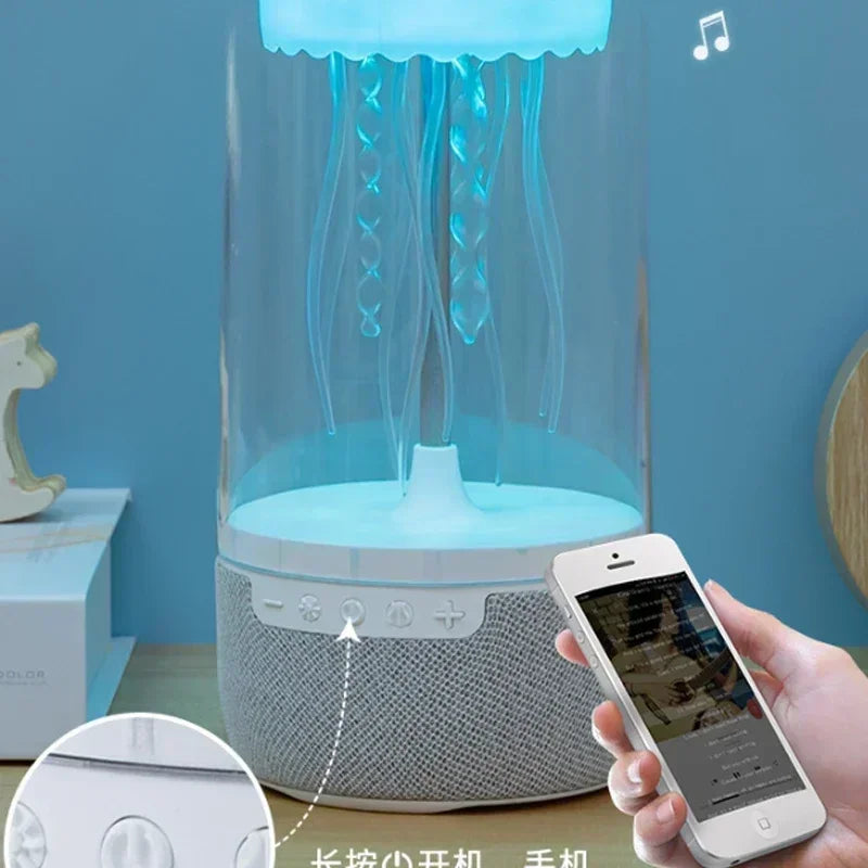 Colorful Jellyfish Lamp Bluetooth Speaker HiFi Stereo Speaker with Lights for Home Office