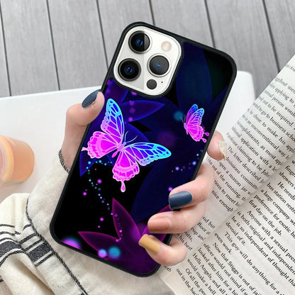 Pretty Butterfly iPhone Case -NEON SPARKLY BUTTERFLIES for iPhone 16 15 14 Pro MAX Plus cover shell