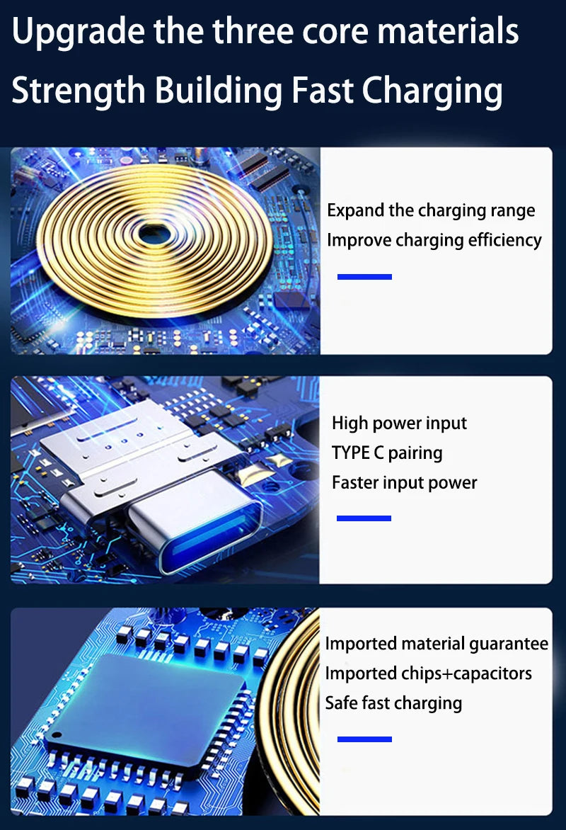 30W Foldable Wireless Charger Stand Pad For iPhone 15 14 13 12 11 X XS Samsung S22 S20 S10 Xiaomi Fast Charging Station