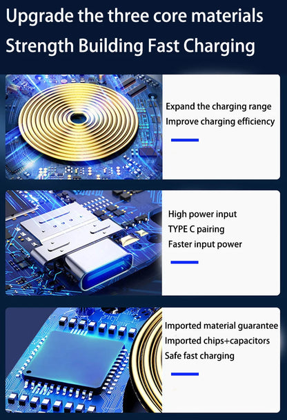 30W Foldable Wireless Charger Stand Pad For iPhone 15 14 13 12 11 X XS Samsung S22 S20 S10 Xiaomi Fast Charging Station