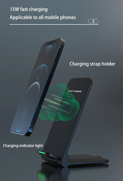 30W Foldable Wireless Charger Stand Pad For iPhone 15 14 13 12 11 X XS Samsung S22 S20 S10 Xiaomi Fast Charging Station