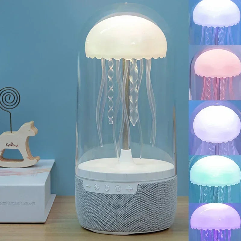 Colorful Jellyfish Lamp Bluetooth Speaker HiFi Stereo Speaker with Lights for Home Office