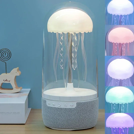 Colorful Jellyfish Lamp Bluetooth Speaker HiFi Stereo Speaker with Lights for Home Office