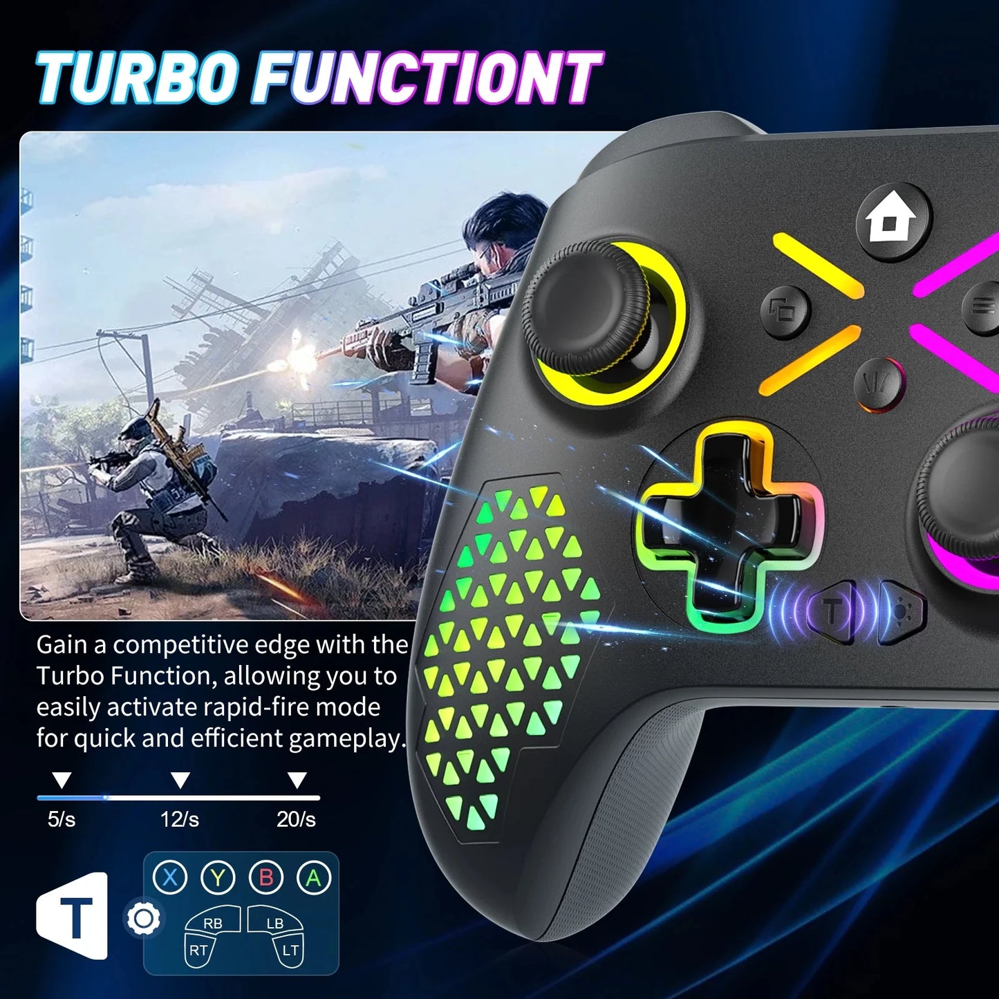 Wireless Xbox One Controller for Xbox with RGB LED -Compatible with Xbox One, XboxOne X/S, Xbox Series X/S ,Windows PC