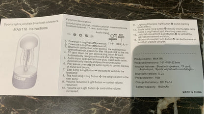 Colorful Jellyfish Lamp Bluetooth Speaker HiFi Stereo Speaker with Lights for Home Office