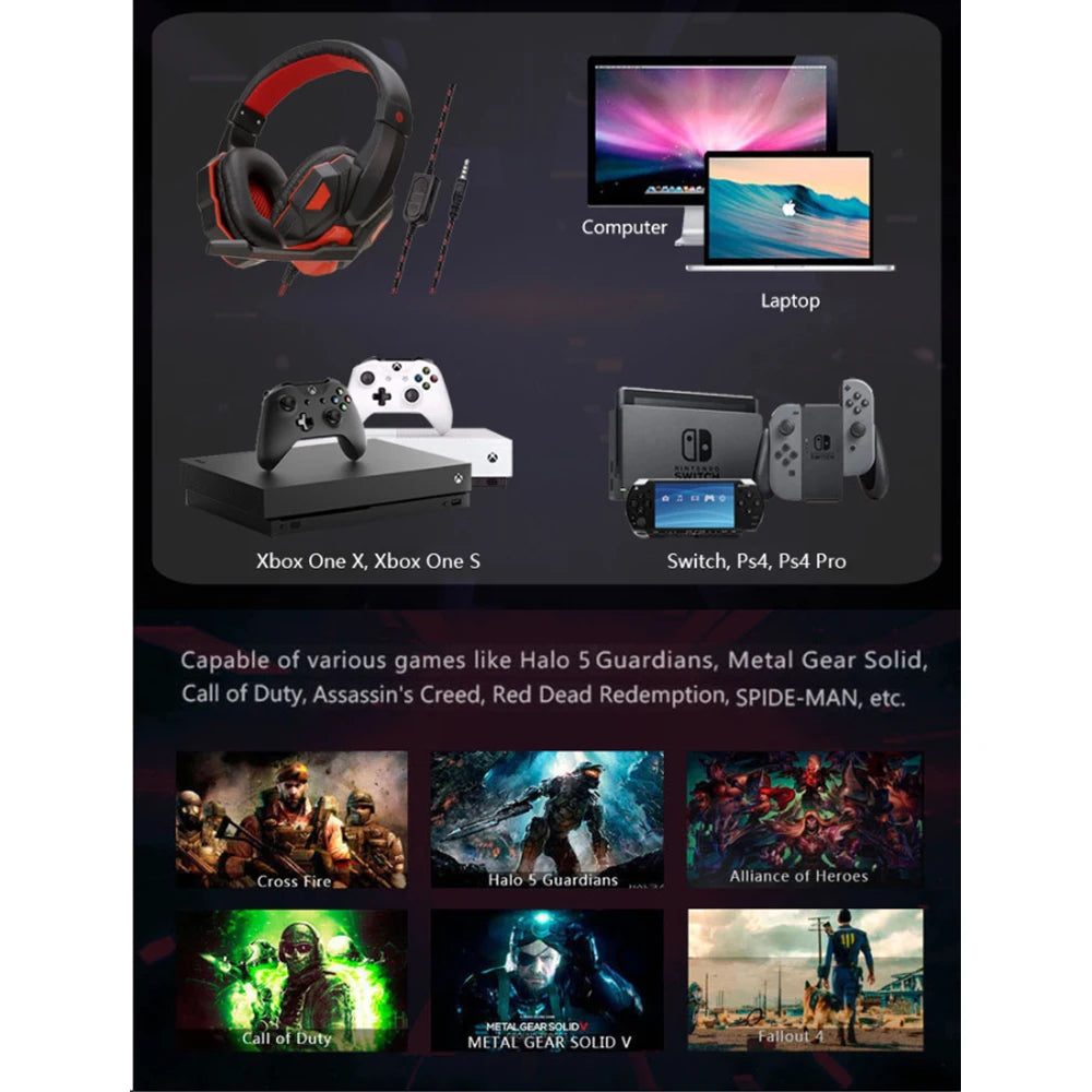 BassForce Stereo Gaming Headset
