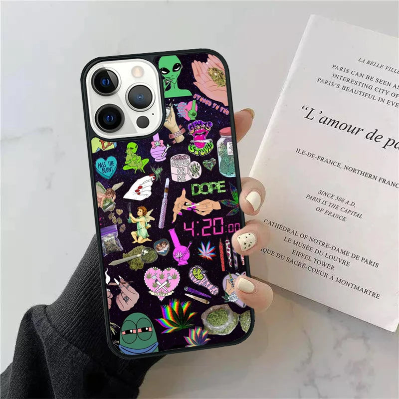 Leaf Weed 420 Smoking Phone Case Cover