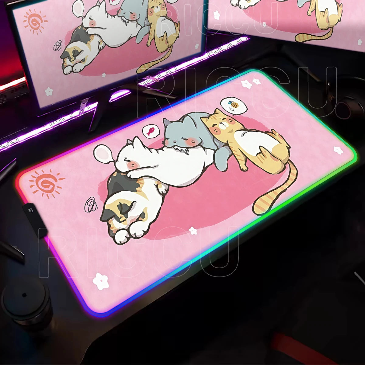 KittyGlow RGB Gaming Desk Mat