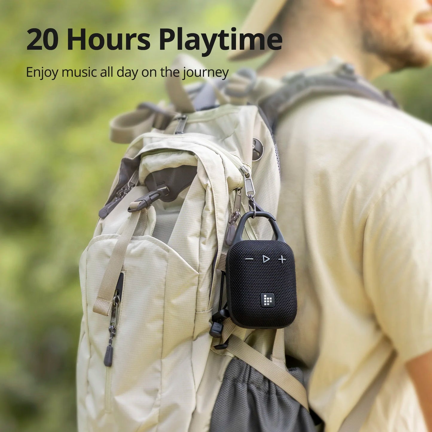 Portable Waterproof Bluetooth Speaker with Hook 20H of Playtime