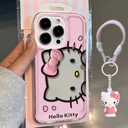 Hello Kitty Pink Face Bow Strap Phone Case