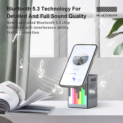 6-in-1 Magnetic Wireless Charging Station with Bluetooth Speaker & Alarm Clock
