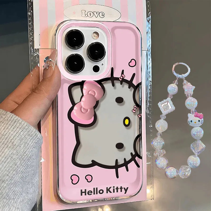 Hello Kitty Pink Face Bow Strap Phone Case