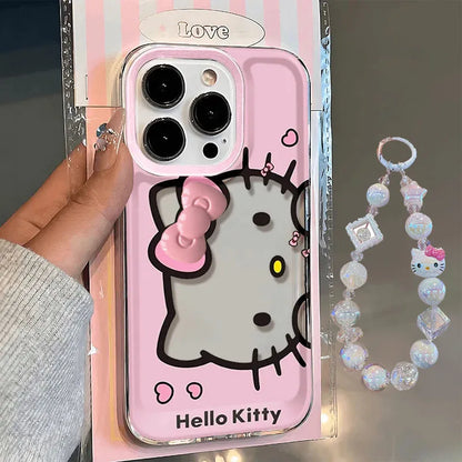 Hello Kitty Pink Face Bow Strap Phone Case