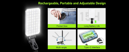 Selfie Light - 60 High-quality LED Beads Portable on Light for Phone/Tablet/Laptop