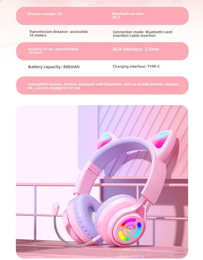 NekoSound RGB Cat Ear Gaming Headset