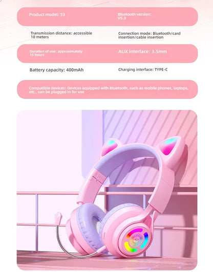 NekoSound RGB Cat Ear Gaming Headset