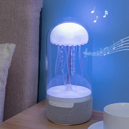 Colorful Jellyfish Lamp Bluetooth Speaker HiFi Stereo Speaker with Lights for Home Office