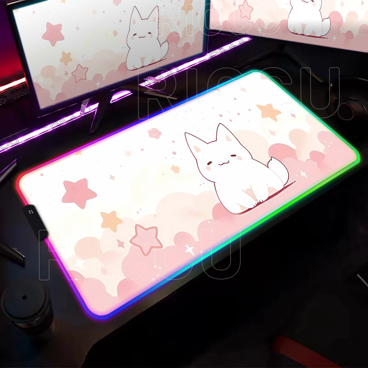 KittyGlow RGB Gaming Desk Mat