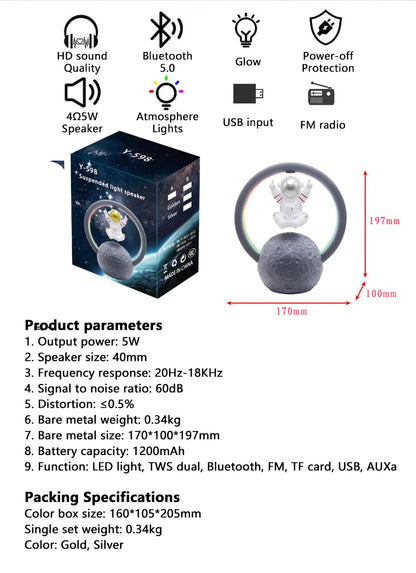 Magnetic Levitation Bluetooth Speaker with Astronaut