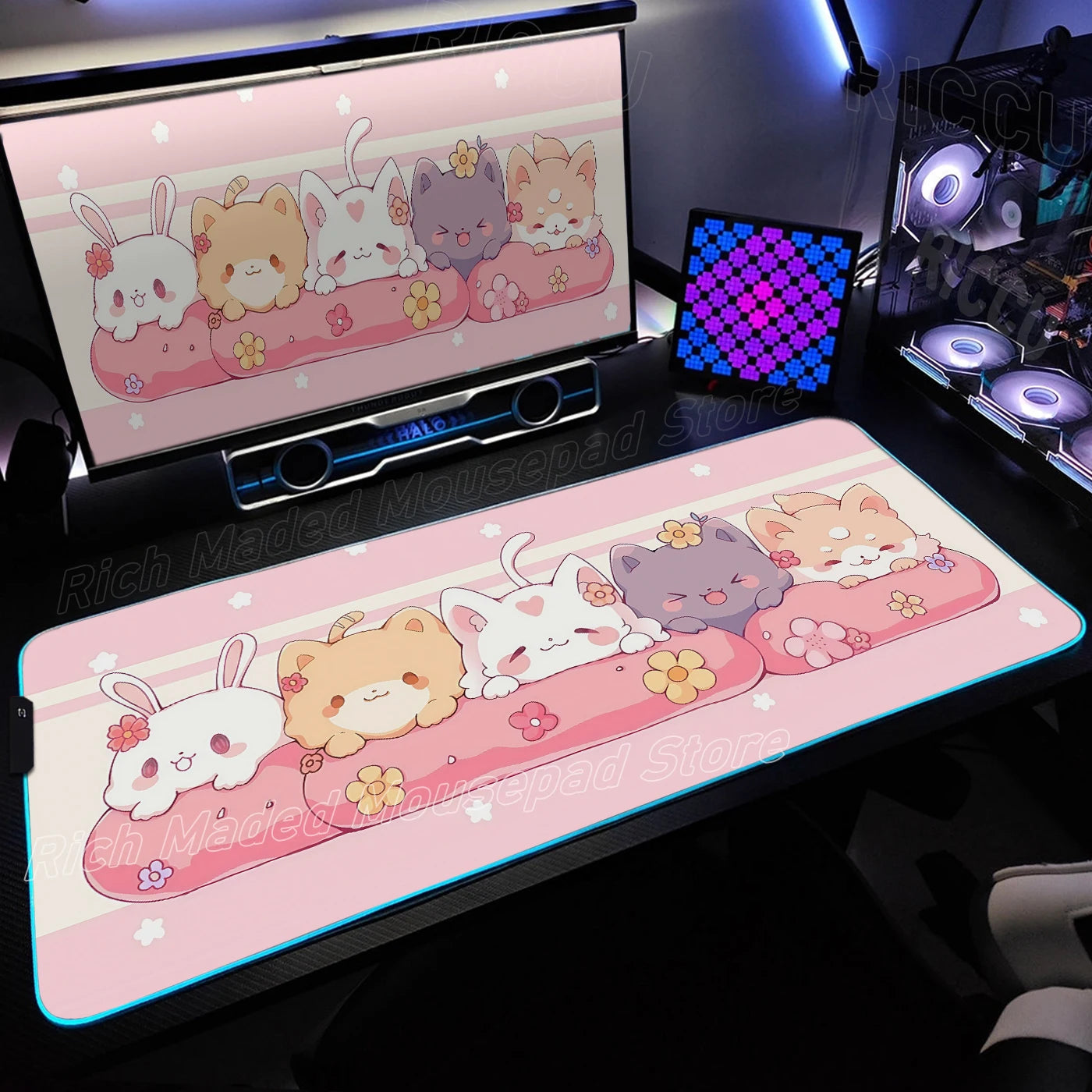 KittyGlow RGB Gaming Desk Mat