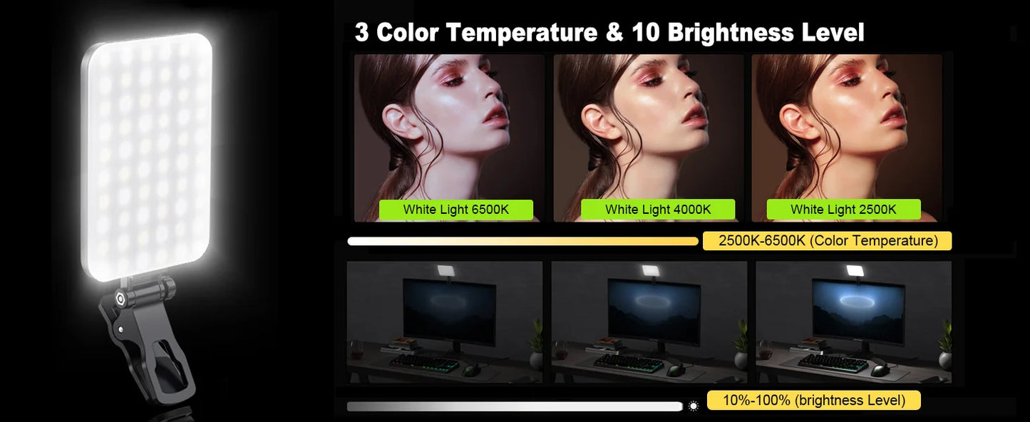 Selfie Light - 60 High-quality LED Beads Portable on Light for Phone/Tablet/Laptop