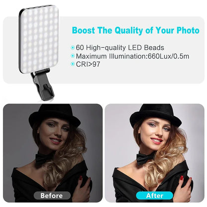 Selfie Light - 60 High-quality LED Beads Portable on Light for Phone/Tablet/Laptop