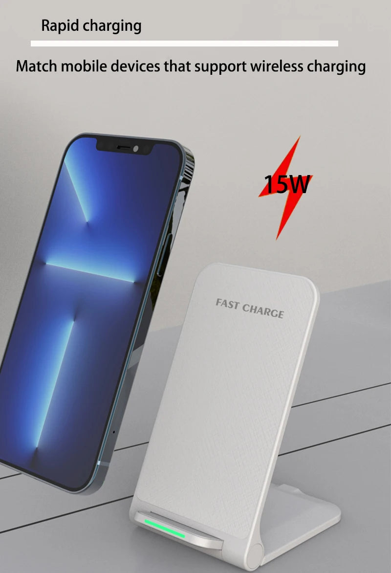 30W Foldable Wireless Charger Stand Pad For iPhone 15 14 13 12 11 X XS Samsung S22 S20 S10 Xiaomi Fast Charging Station