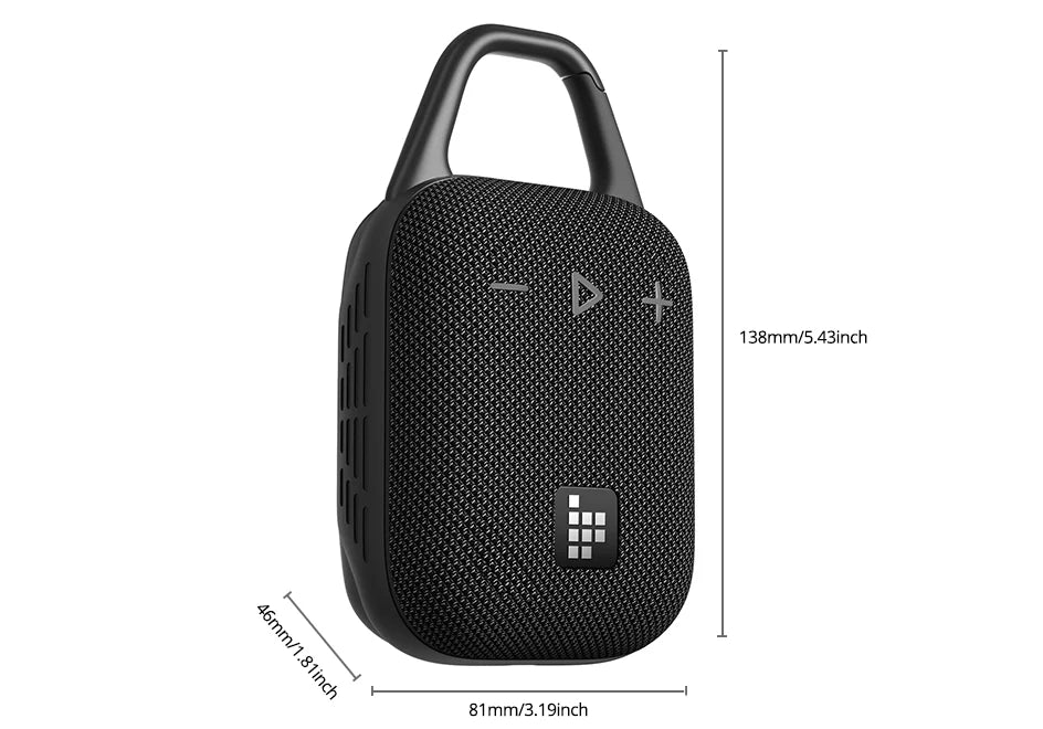 Portable Waterproof Bluetooth Speaker with Hook 20H of Playtime