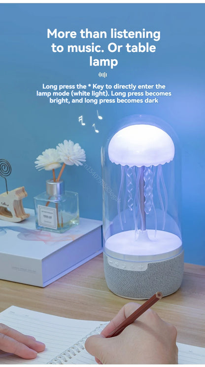Colorful Jellyfish Lamp Bluetooth Speaker HiFi Stereo Speaker with Lights for Home Office