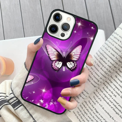 Pretty Butterfly iPhone Case -NEON SPARKLY BUTTERFLIES for iPhone 16 15 14 Pro MAX Plus cover shell