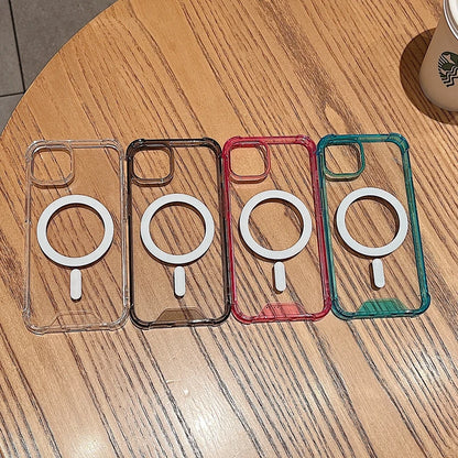Transparent Magnetic Shockproof iPhone case with Wireless Charging