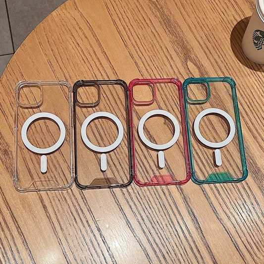 Transparent Magnetic Shockproof iPhone case with Wireless Charging