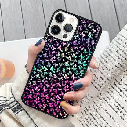 Pretty Butterfly iPhone Case -NEON SPARKLY BUTTERFLIES for iPhone 16 15 14 Pro MAX Plus cover shell