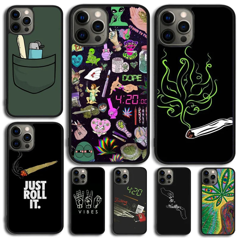 Leaf Weed 420 Smoking Phone Case Cover