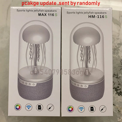 Colorful Jellyfish Lamp Bluetooth Speaker HiFi Stereo Speaker with Lights for Home Office