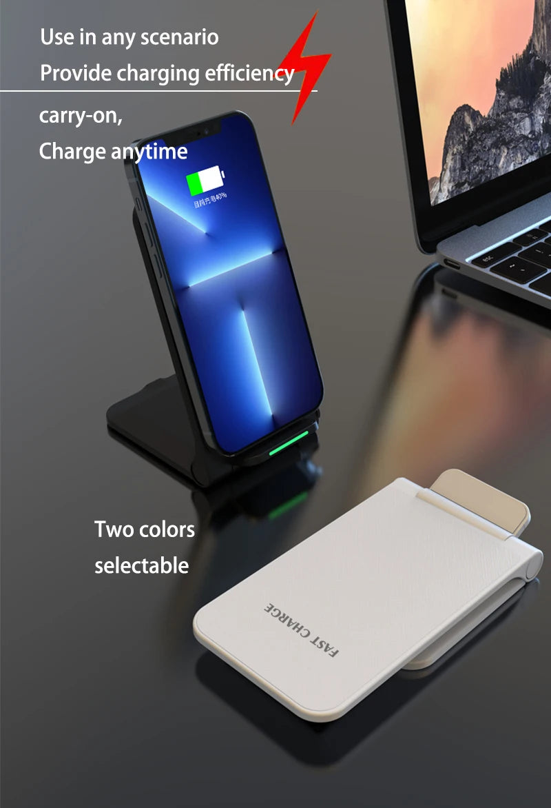 30W Foldable Wireless Charger Stand Pad For iPhone 15 14 13 12 11 X XS Samsung S22 S20 S10 Xiaomi Fast Charging Station