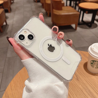 Transparent Magnetic Shockproof iPhone case with Wireless Charging