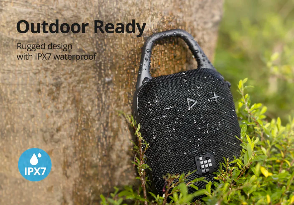 Portable Waterproof Bluetooth Speaker with Hook 20H of Playtime