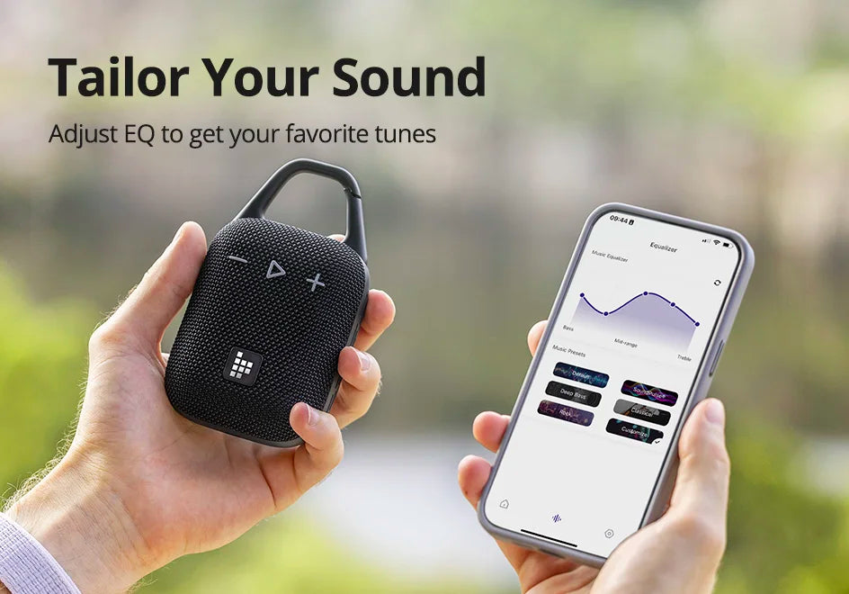 Portable Waterproof Bluetooth Speaker with Hook 20H of Playtime